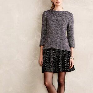 Anthropologie Moth Jacquard Knit Skater Skirt